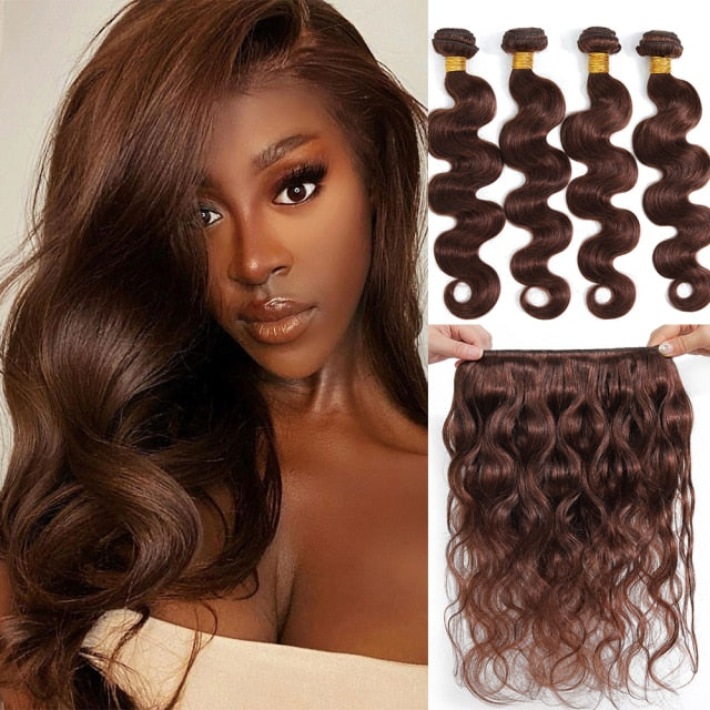 Brazilian Body Wave #2/#4 Brown Hair Extension Bundles