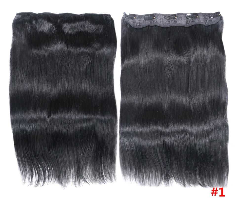 Clip In One Piece Human Hair Extensions Straight Brazilian
