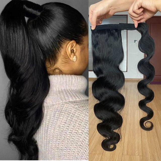 Wrap Around Human Hair Body Wave Ponytail