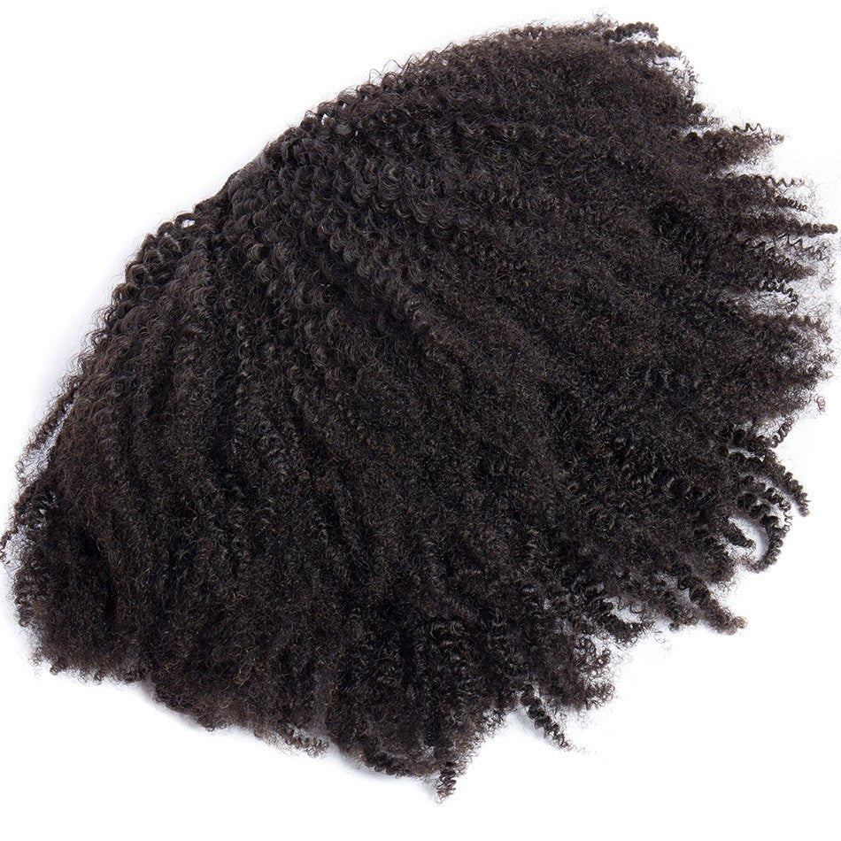 Afro Kinky Curly Human Hair Clip-In Drawstring Ponytail Extensions