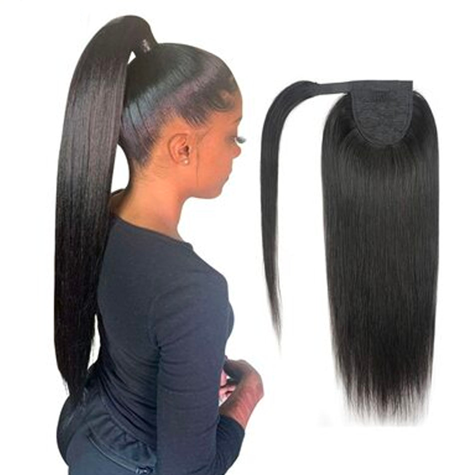 Long Straight Wrap Around Clip-In Ponytail