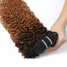 Curly Brazilian Human Hair Ombre Extension Bundles