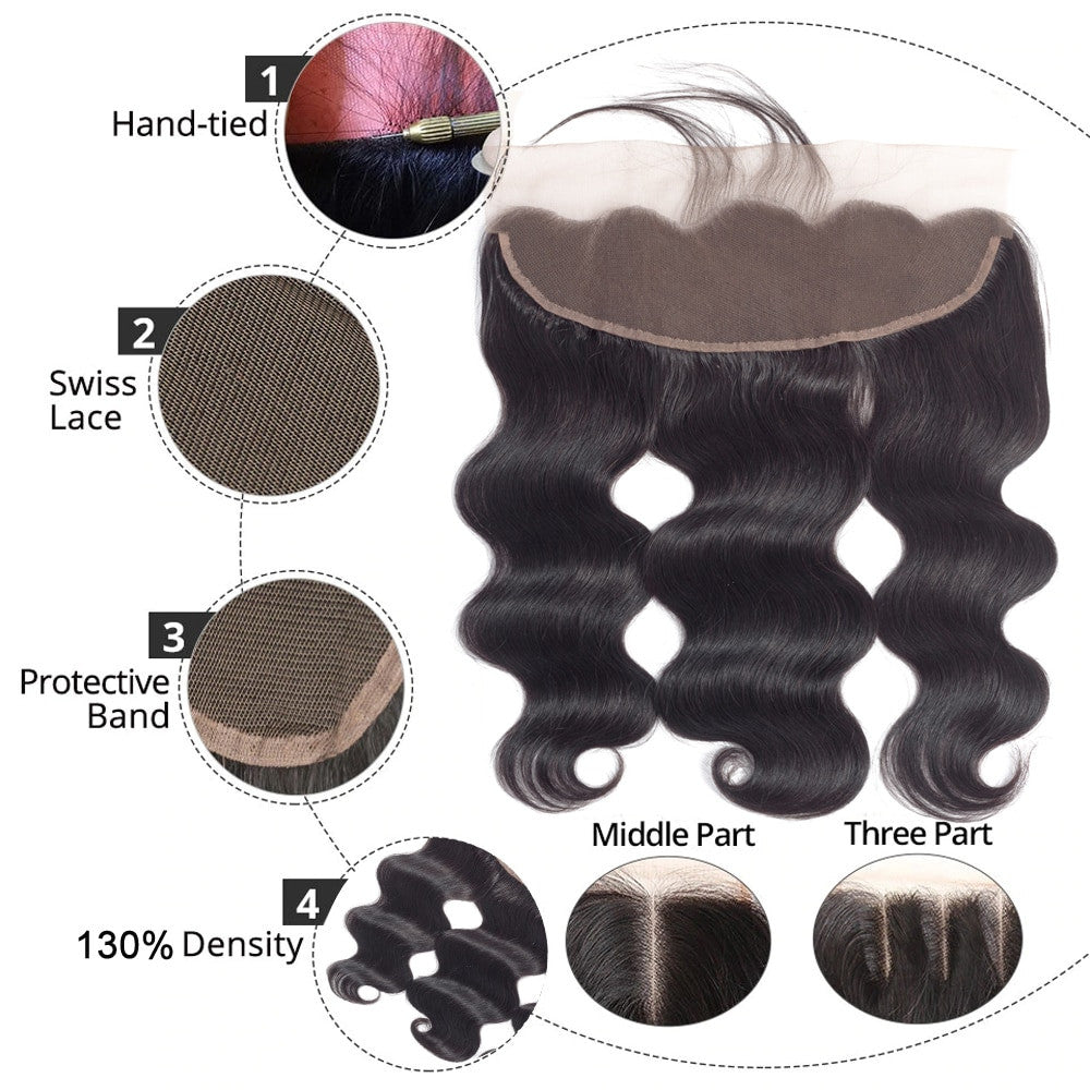 Brazilian Hair Weave With Lace Frontal Closure Bundles