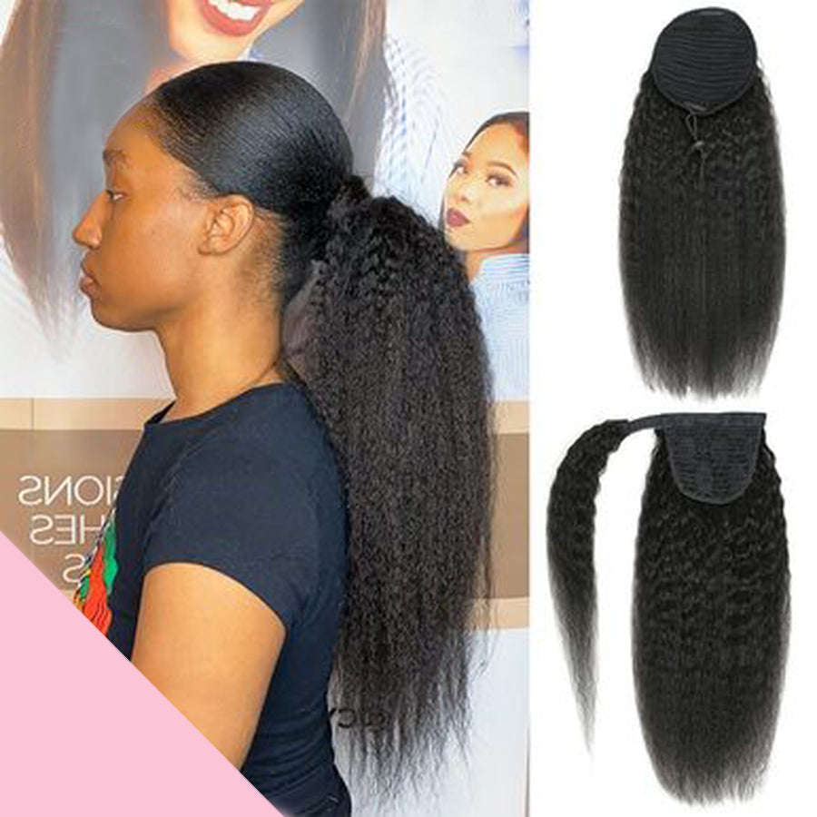 Drawstring Brazilian Remy Wrap Around Ponytail