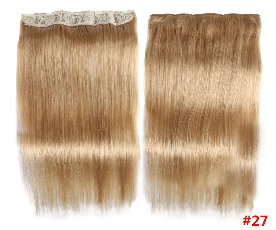 Clip In One Piece Human Hair Extensions Straight Brazilian